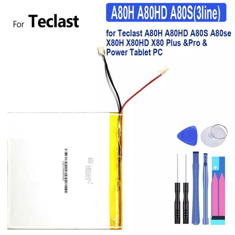 for Teclast-Battery for Pro and Power Tablet PC, 6000mAh, A80H, A80HD, A80S, A80se, X80H, X80HD, X80 Plus