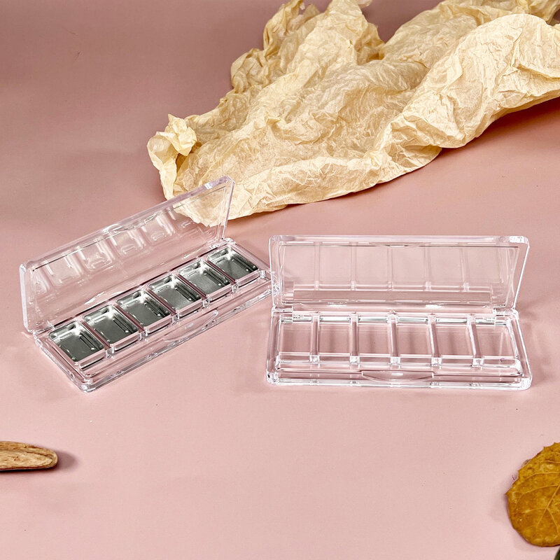 Trnasparent Empty Eyeshadow Palette Plastic DIY Eyeshadow Concealer Case Holder Packing Tray Makeup Tool Easy To Carry