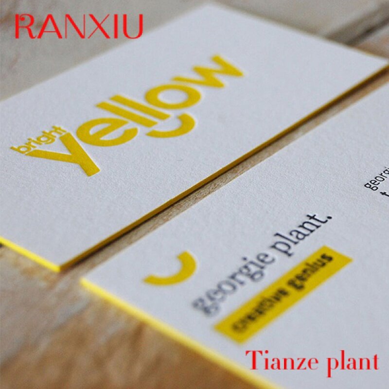 Custom Unique Business Card with Colour edges made of cotton paper