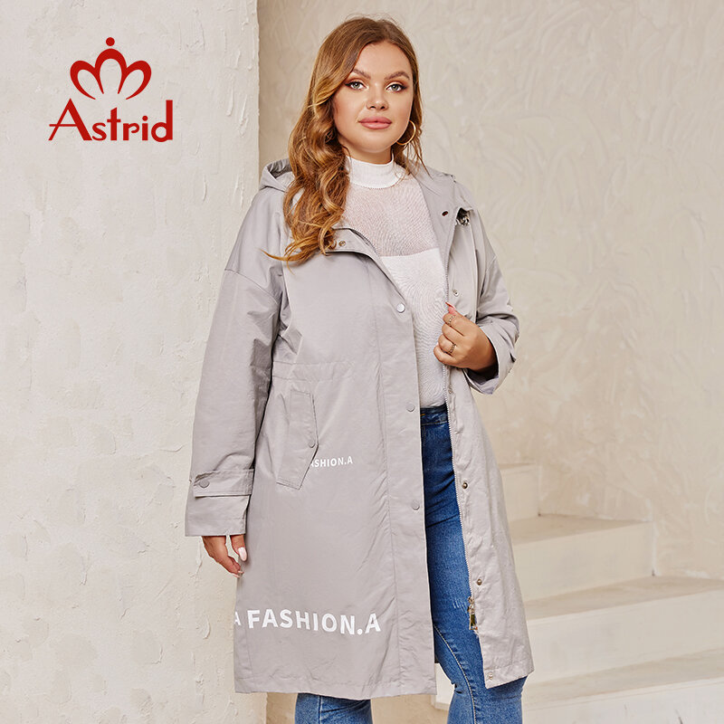 Astrid Women's Trench Coat Women Jacket Plus Size Print Long Windbreaker Fashion Overcoat Female Outerwear Spring 2024 AS-10143
