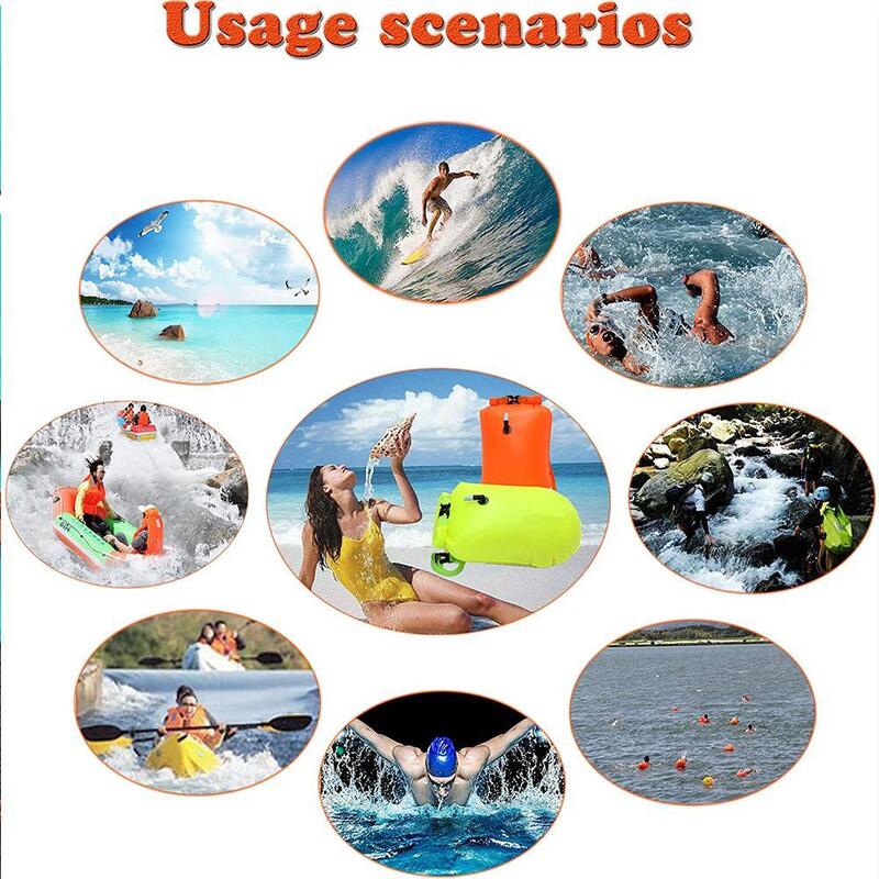1pc Inflatable Open Swimming Buoy Tow Lightweight Swimming Air Bag Storage Water Sport Swimming Storage Float Tools