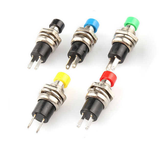 10PCS PBS-110 small push-button switch with cable opening 7MM push-button switch Self-reset activates the lockless switch button