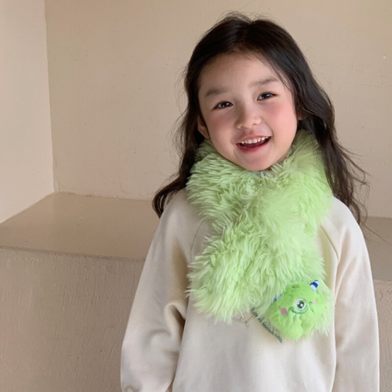 Miękki szalik dla dzieci chłopcy dziewczęta Cartoon pluszowe potwory szalik szalik zagęszczony osłona na szyję zimowe szaliki