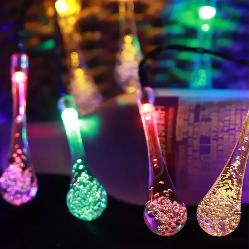 Lampu LED bola gelembung, untaian cahaya USB pesta liburan rumah anti air bentuk tetesan air kreatif