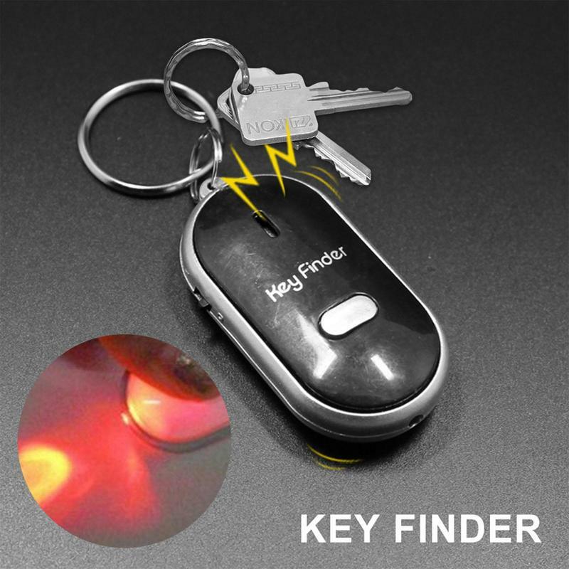 Sound Control Lost Key Finder Keychain LED Light Torch Remote Sound Control Lost Key Finder Locator Portable Whistle Keychain