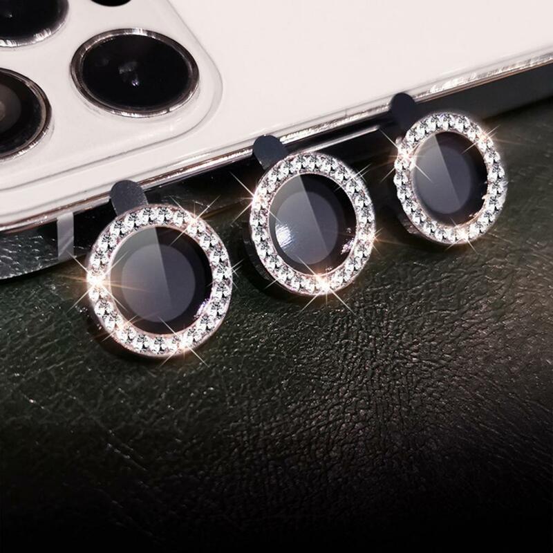 Anti-fall Ultra-thin with Rhinestones Full Protection Smart Phone Camera Lens Tempered Films