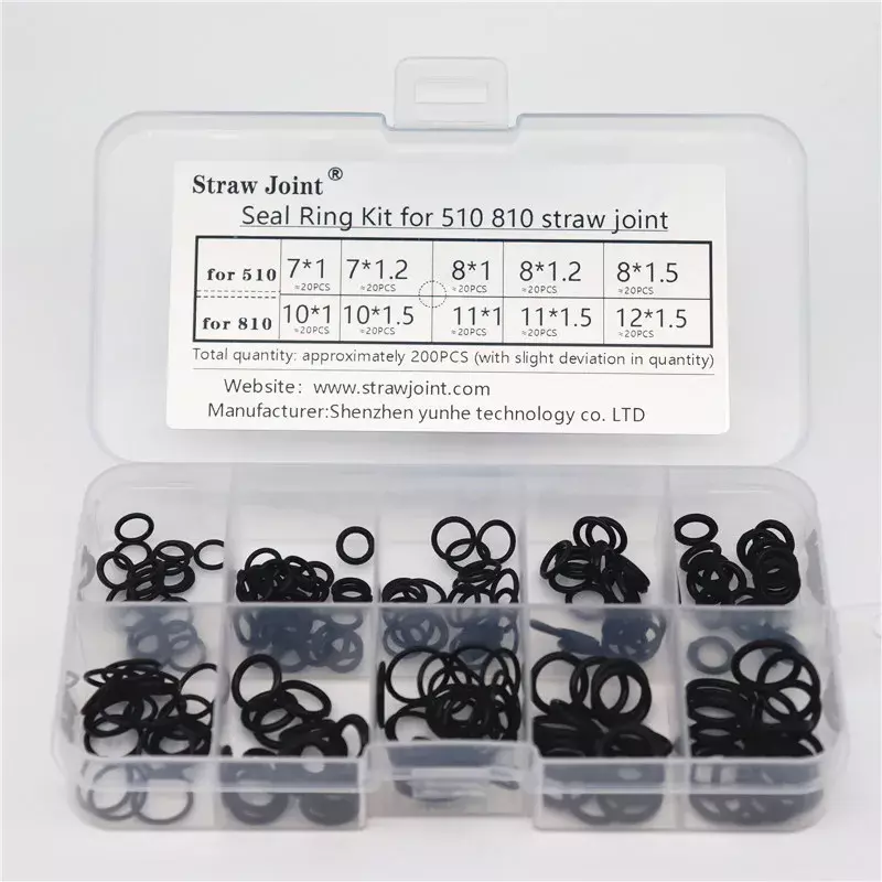 510 810 Silicone straw Joint sealing ring SET (Paper 200PCS/pack) O-Ring