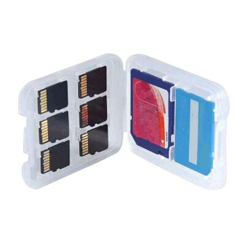 Caja de almacenamiento multifuncional para tarjeta de memoria, transparente, TF, SDHC, MSPD