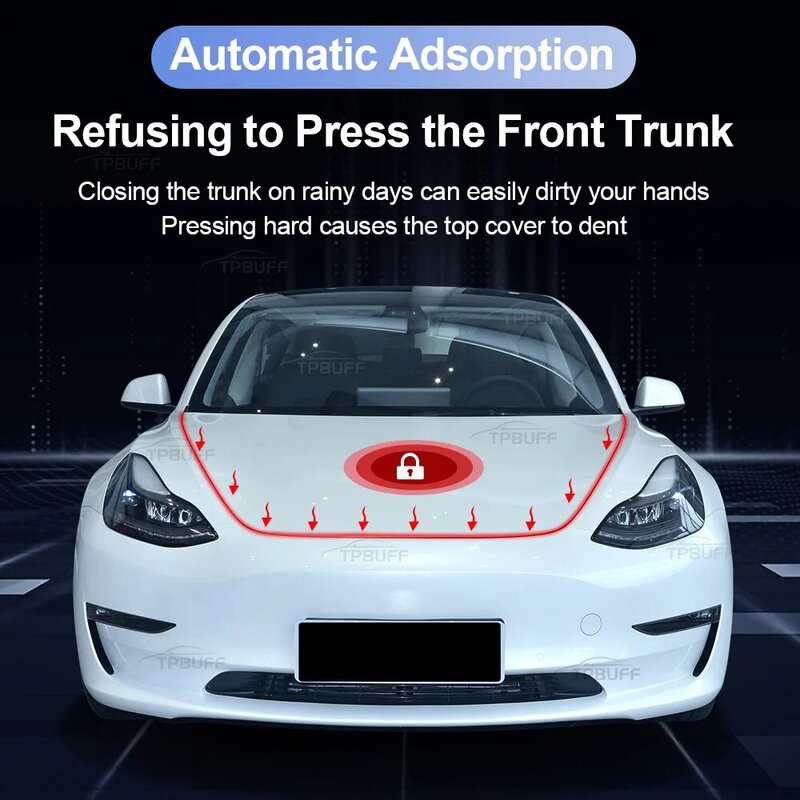 Für Tesla Modell y Auto Frunk Soft Closing Lock Front Kofferraum Auto Close elektrische Abdeckung automatische Verriegelung