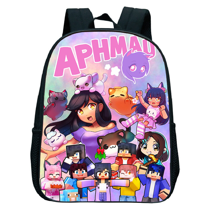 Aphmau tas punggung kartun anak-anak, ransel motif kartun, tas sekolah anak laki-laki dan perempuan, tas punggung kecil tahan air untuk anak-anak