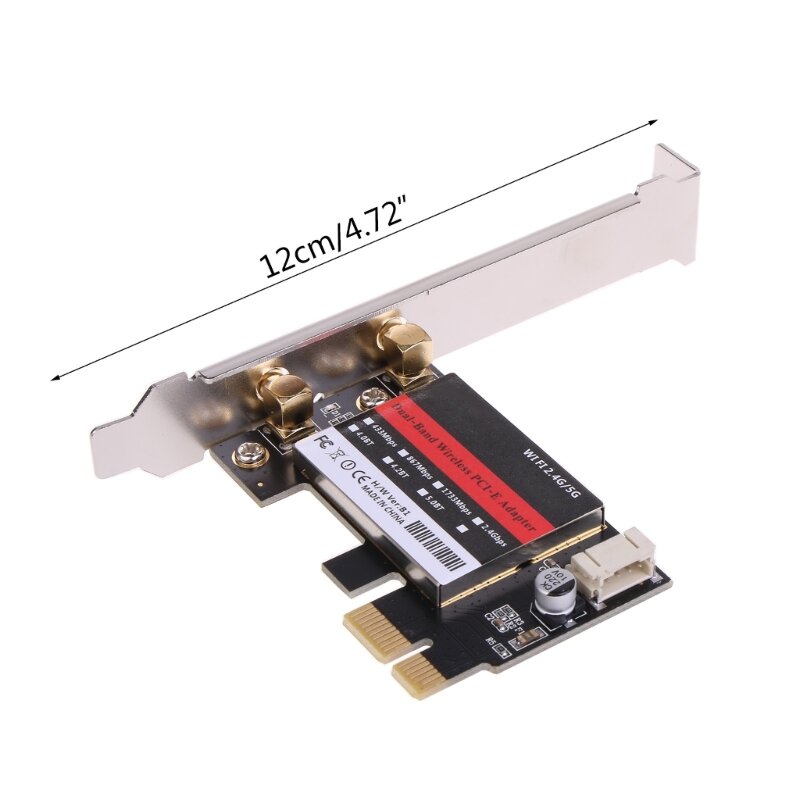 PCI-E WIFI Bluetooth-compatible4.0 2.4Ghz/5Ghz Dual-Band 1200Mbps nirkabel PCI-E kartu WIFI 7260 Desktop pcie adaptor Dropship