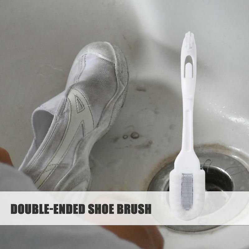 Sikat pembersih sepatu ujung ganda, Sikat pembersih penggosok sepatu, sikat cucian serbaguna, alat pembersih rumah tangga efektif pada