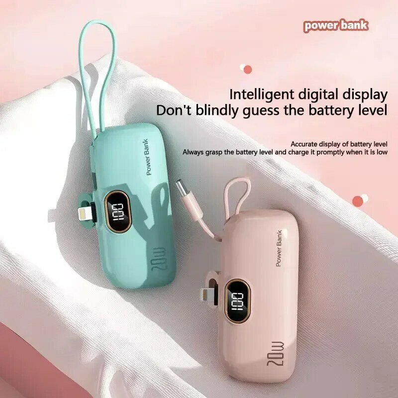 30000Mah Draadloze Power Bank Mini Capsule Snel Opladen Mobiele Voeding Nood Externe Batterij Voor Type-C Iphone