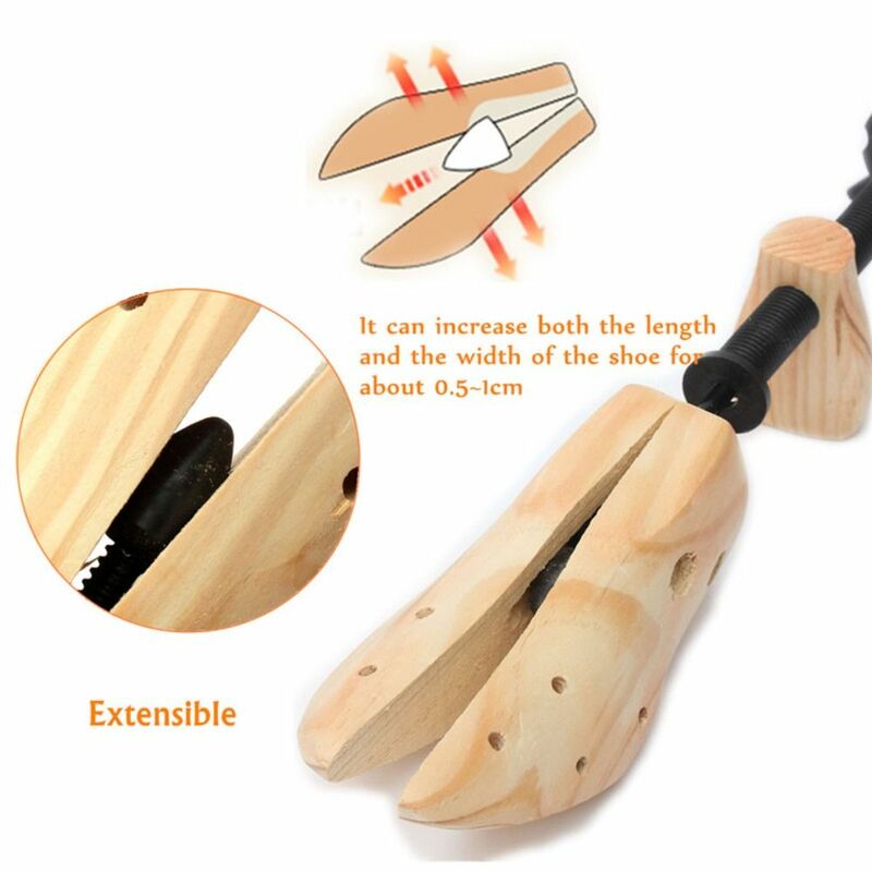 2-Way Adjustable Shoe Stretcher Shoes Tree Shaper Rack Pine Wood Shoe Expander For Man Women Shoe Accessories S/M/L