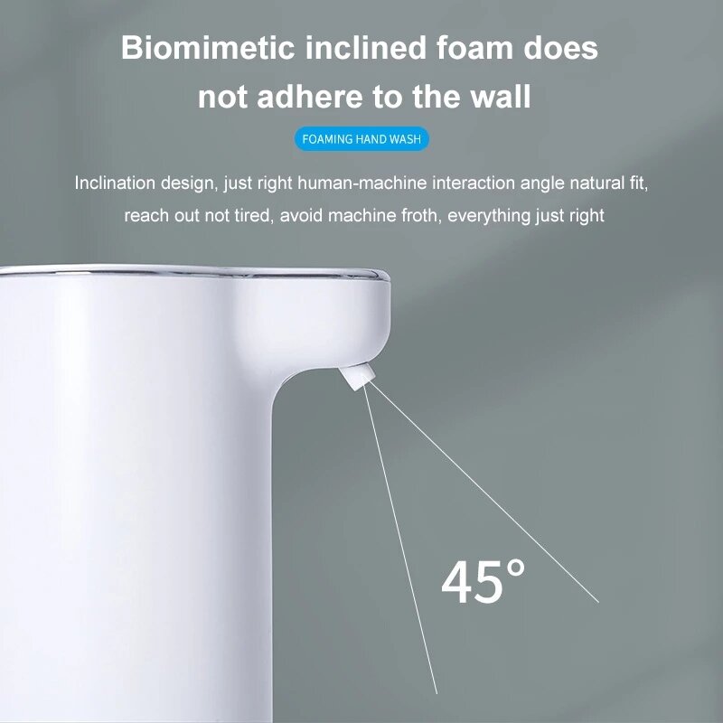 AliExpress Collection Dispensador automático de jabón líquido, máquina de espuma inteligente con infrarrojos, desinfectante de manos, 300ML, color blanco, 1 unidad