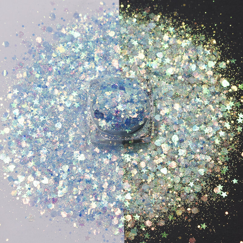 10 g/borsa all'ingrosso fluorescente stella mescola Glitter grosso Glitter corpo/occhio/viso Glitter Nail art decorazione accessori
