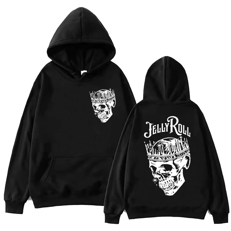 Jelly Roll The Beautifully Broken Tour 2024  Hoodie Harajuku Hip Hop Pullover Tops Sweatshirt Fans Gift