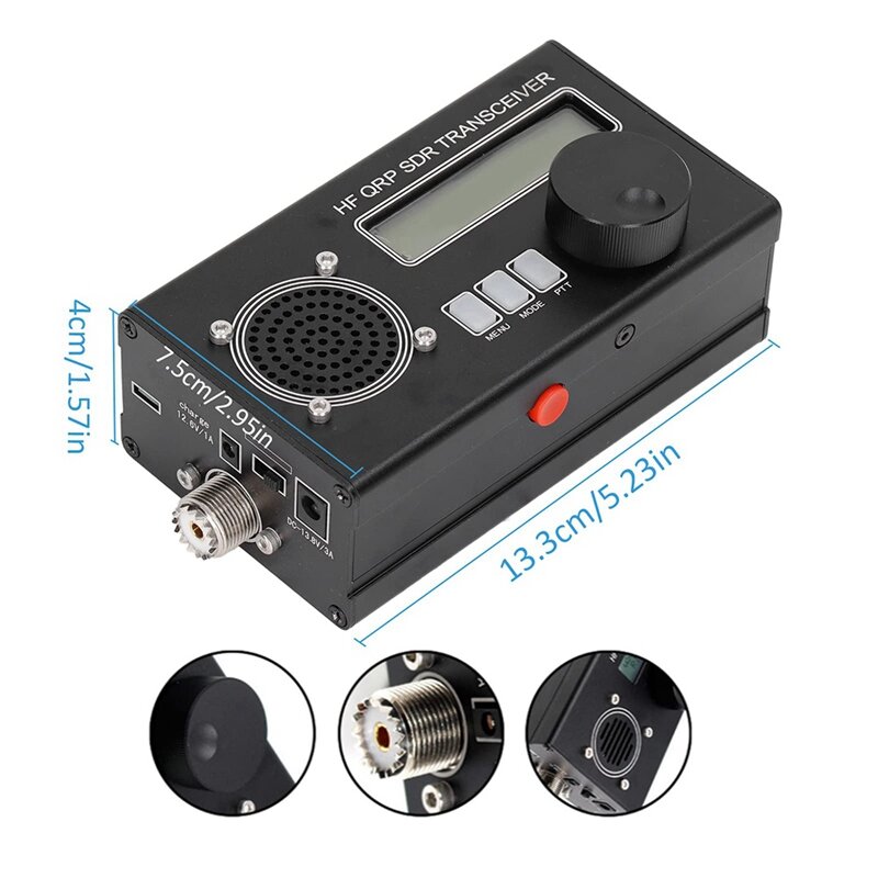 Transceptor de Radio de onda corta, 8 bandas, modo completo, USDR, SDR, QRP, USB/LSB/CW/AM/FM, Etc. Modo de recepción de señal, enchufe estadounidense