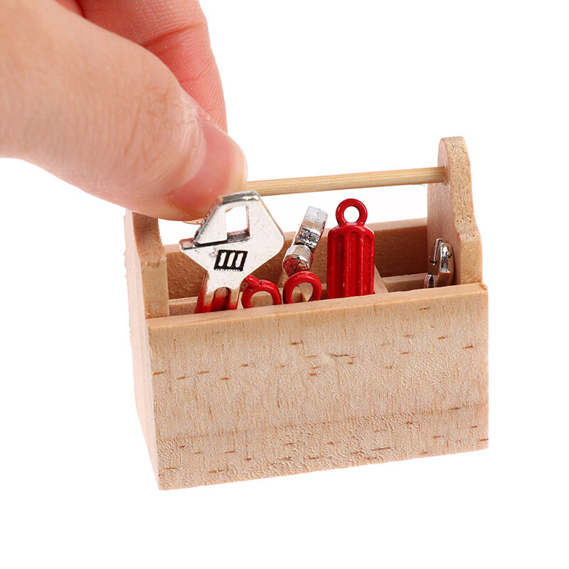 1 Set 1/12 Dollhouse Mini Reparatie Kits Accessoires Hammer Wrench Meubels Speelgoed Voor Poppenhuis