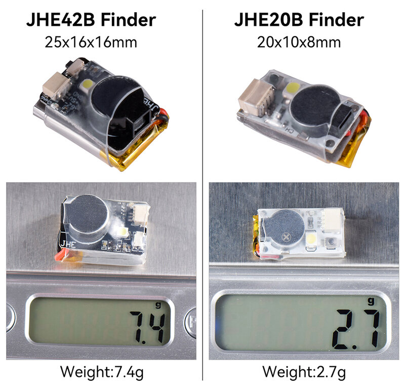 JHEMCU JHE42B/JHE20B Finder Mini 5V Super Loud Anti-lost Buzzer Tracker 110dB w/ LED Buzzer Beeper Alarm for RC FPV Drone