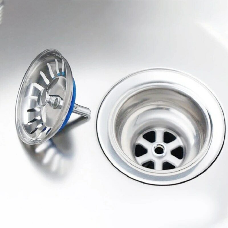 C7AD – filtre vidange d'évier en acier inoxydable, attrape-cheveux pour salle bains cuisine, universel