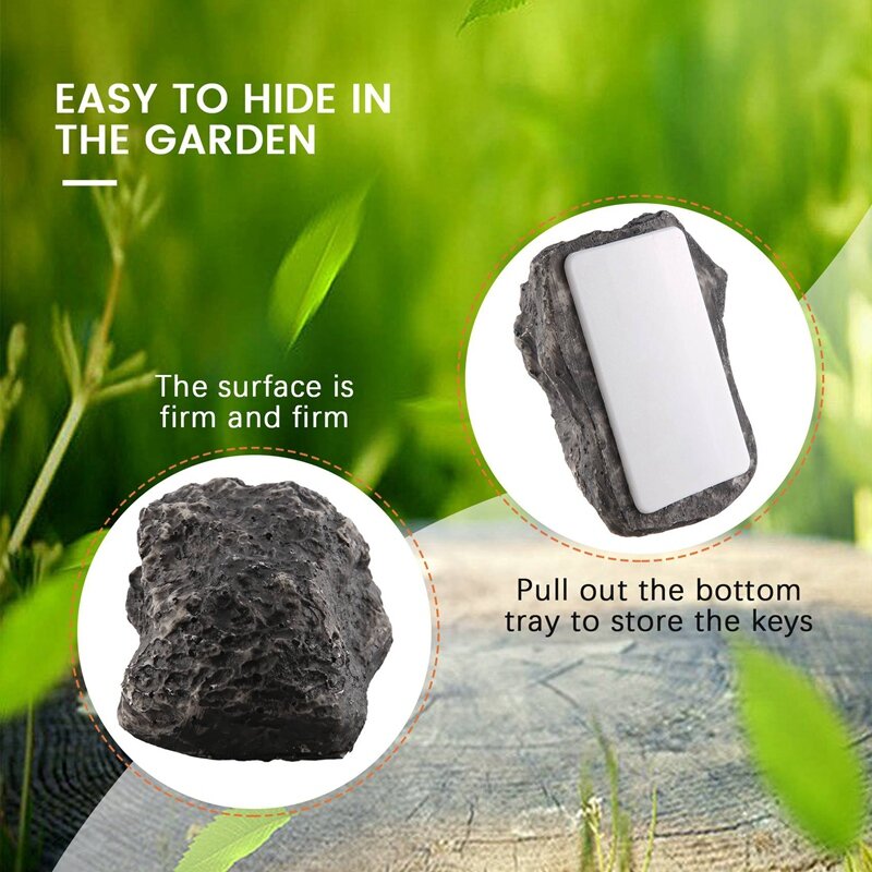 Key Safe Stash Hollow Secret  Funny Muddy Rock Stone Case Box Home Garden Decor Security Gift
