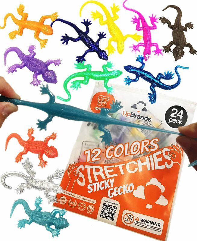 10 Pcs Novelty Funny Colourful Soft TPR Stretch Lizard Gecko Animal Model Simulation Gecko Halloween Scare Prank Decompress Toys