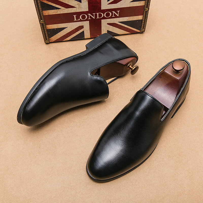 Męskie obuwie oddychające skórzane męskie mokasyny dla dżentelmenów biznesowe buty biurowe dla mężczyzn mokasyny do jazdy wygodne wsuwane