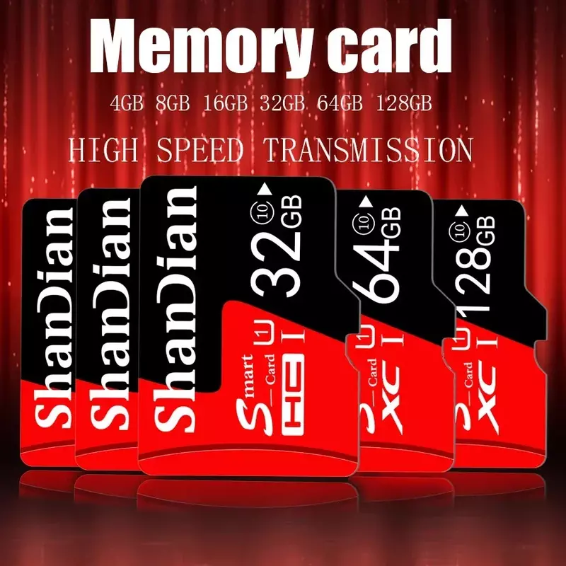 Thông Minh SD 128GB 32GB 64GB Class 10 Thông Minh SD Thẻ SD/TF Thẻ Flash Card Thẻ Nhớ thông Minh SD Cho Điện Thoại/Máy Tính Bảng Tặng Đầu Đọc Thẻ Quà Tặng