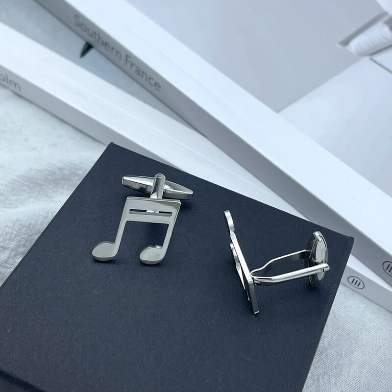 High-end Music Symbol Icon Cufflinks Stainless Steel French Shirt Clothing Cuff Studs Men's Elegant Gift Wholesale Free Shipping