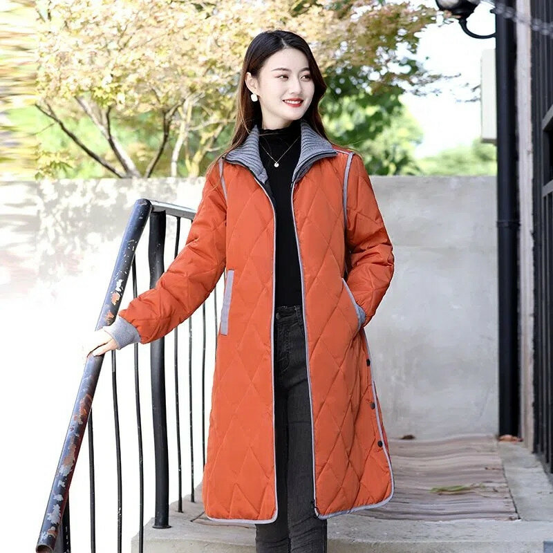 Cappotto da donna in piumino di cotone nuovo modello coreano a prova di freddo tenere in caldo medio lungo Lingge giacca in cotone leggero sciolto e confortevole