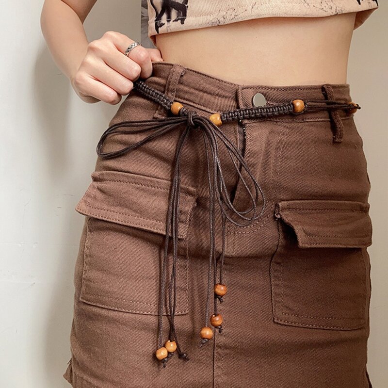 Cinturón Retro de cuerda de lino y algodón para mujer, accesorio de decoración de alta calidad