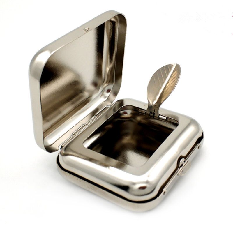 N2HAO Smallsweet Stainless Steel Square Pocket Ashtray metal Ash Tray Pocket Ashtrays With Lids Portable Ashtray