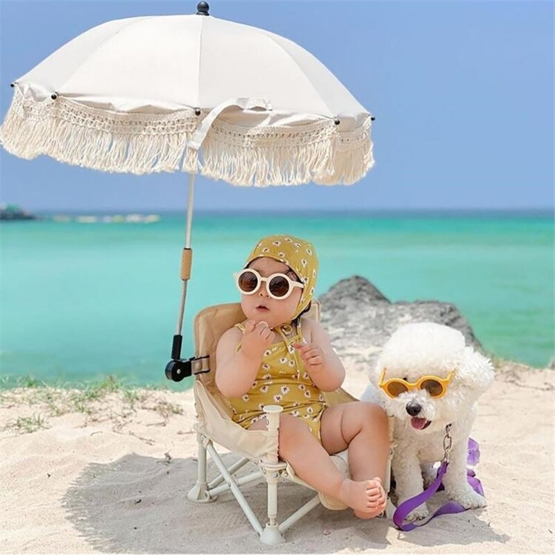 야외 유모차 태양 쉐이드 프린지 레이스 우산, 해변 자외선 차단 우산, 어린이 사진 소품, KXRE