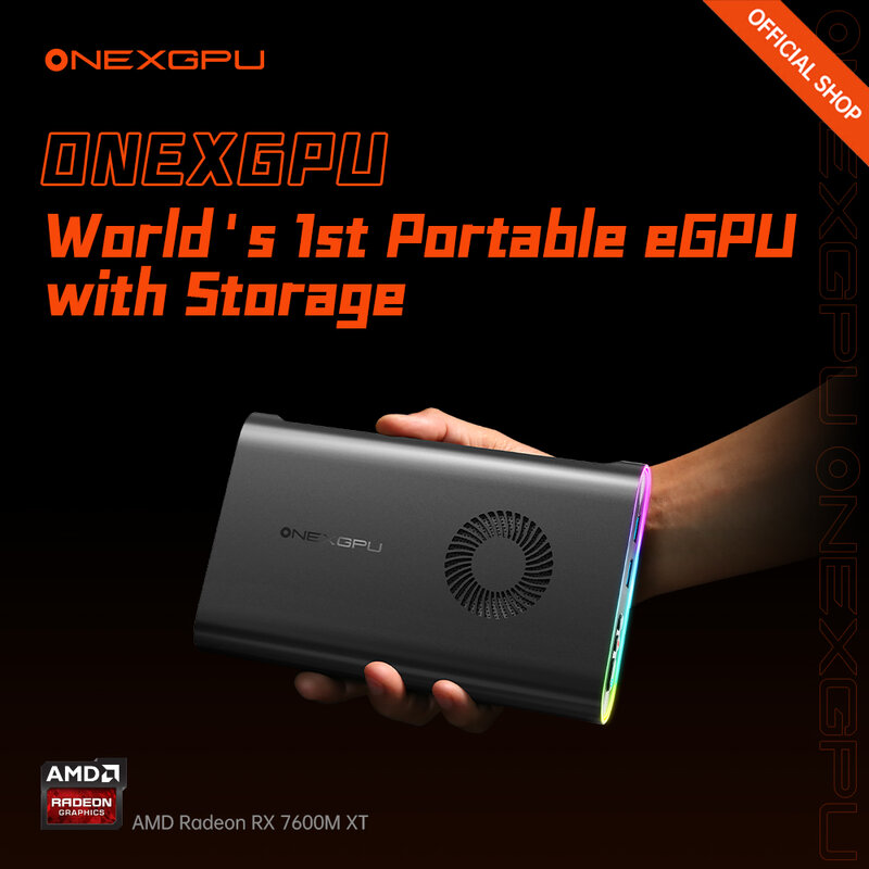 ONEXPLAYER-tarjeta gráfica ONEXGPU 1 AMD Radeon RX 7600M XT, dispositivo móvil portátil EGPU para Lightning Oculink, acoplamiento de expansión GDDR6