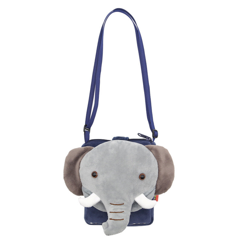 Bolsa crossbody elefante animal para crianças, mochila de ombro bonito, bolsa de telefone dos desenhos animados, bolsa de moedas