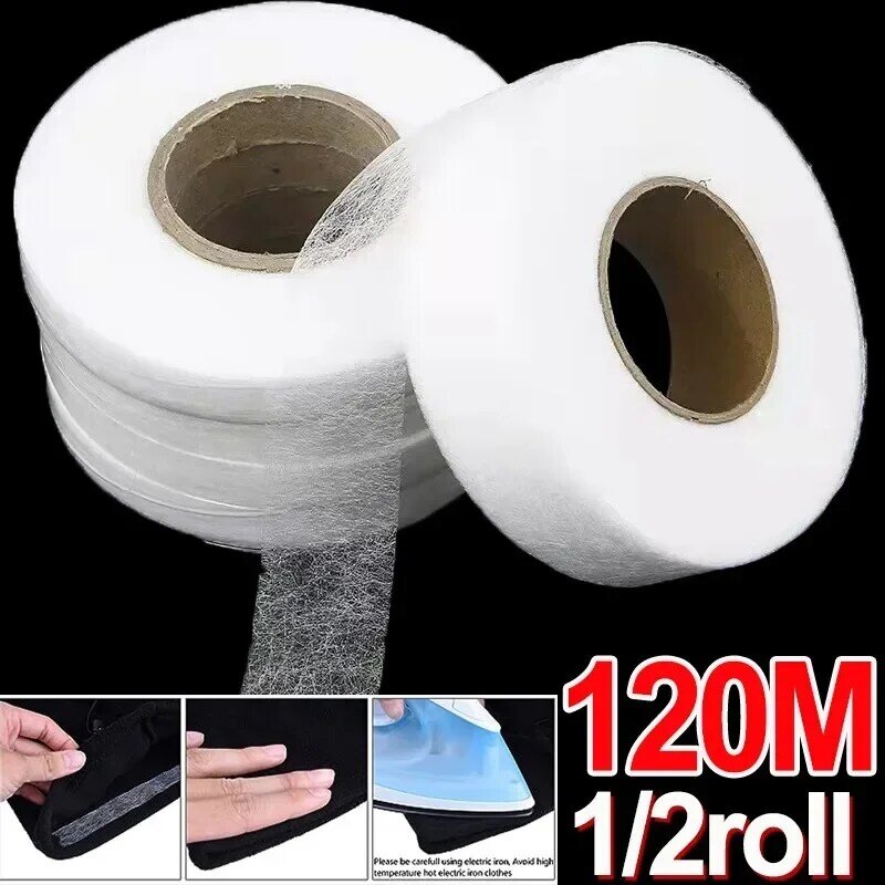 120M Double Sided Adhesive Non-woven Fabric Pants Hem Tapes Edge Short Paste Tape DIY Tools Jean Clothes Shorten Size Sewing