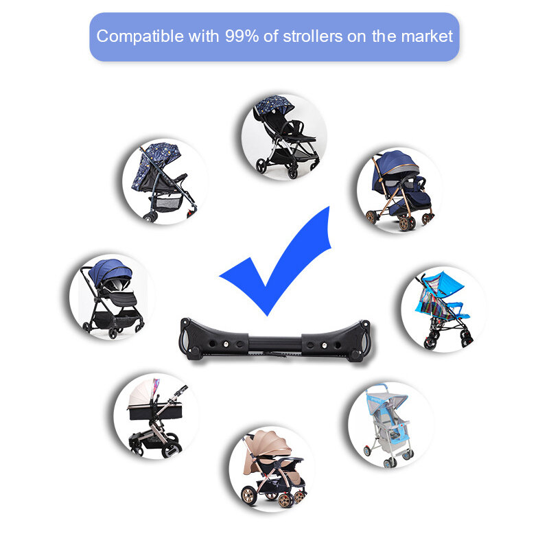 Twin Baby Stroller Connector, Universal Articulações Triplets, Quádruplos, Correias Seguras, Linker Ajustável, Gancho de Segurança, Carrinho Infantil, 3Pcs
