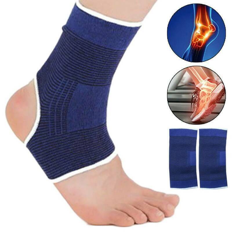 2 buah gelang pelindung lutut elastis, bantalan siku dan lutut, gelang kebugaran Gym, bantalan perban elastis, pita pendukung pergelangan kaki