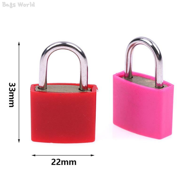 New 1Set Luggage Lock Padlock Color Plastic Shell Zinc Alloy Small Lock Luggage Case Cabinet Lock Student Dormitory Lock