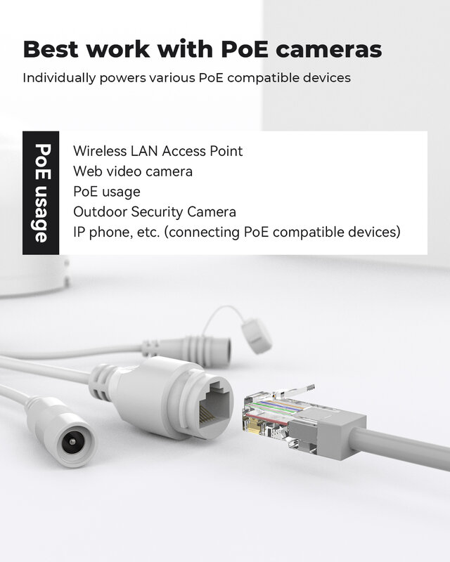 H.View-Cable de red Ethernet Rj45 para exteriores, Cable impermeable para sistema de cámara Cctv Poe Ip, 18M, 30M, 40M, 50M