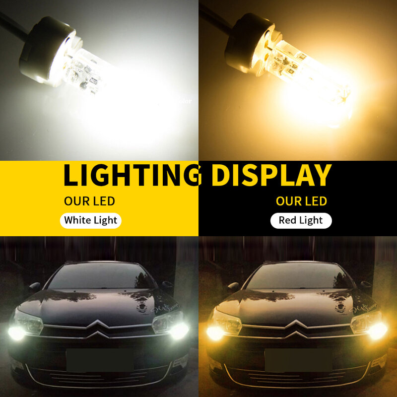 Luces de circulación diurna para coche, bombilla LED G4 HP24W para Peugeot 3008 5008 Canbus Citroen C5 DRL, accesorios, lámparas 48SMD 12V, 2 piezas