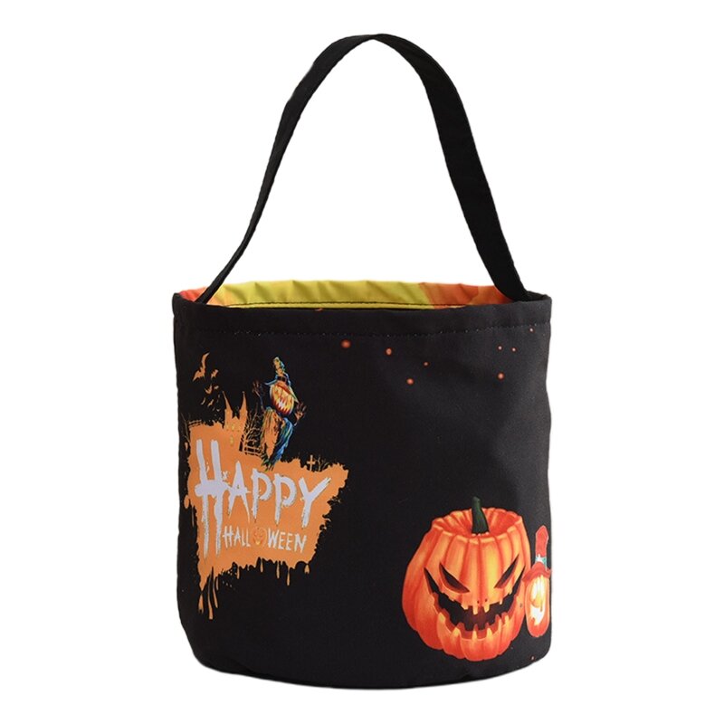 Bolsas de truco o trato de Halloween, Material de tela de 4 colores para fiestas de Halloween para niños