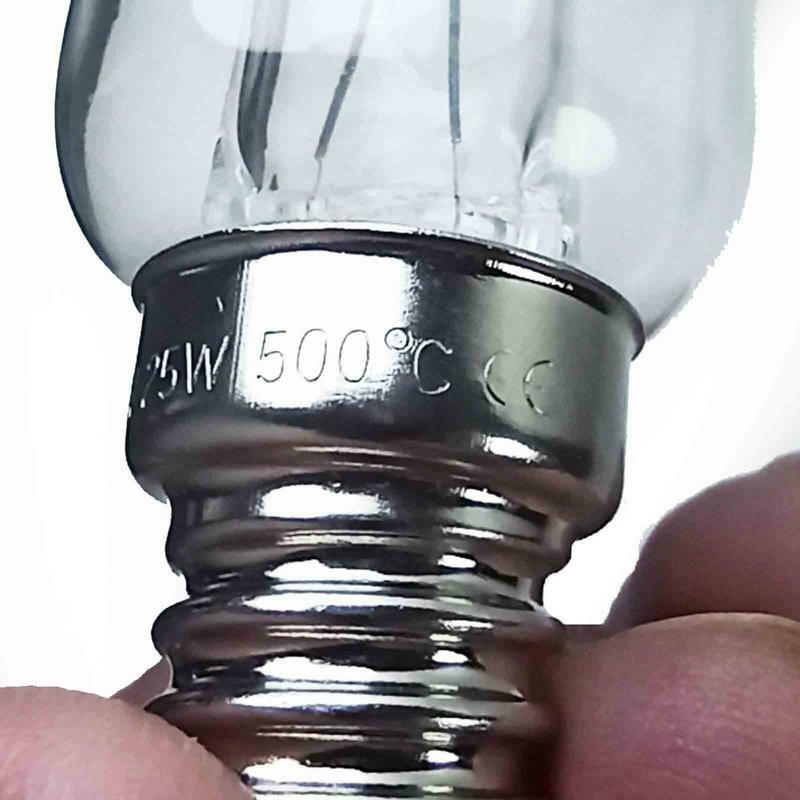 Ampoule de four à haute température, lampe de sel E14, petite bouche à vis, résistant à 220 degrés, four à micro-ondes, 500 V, 25W