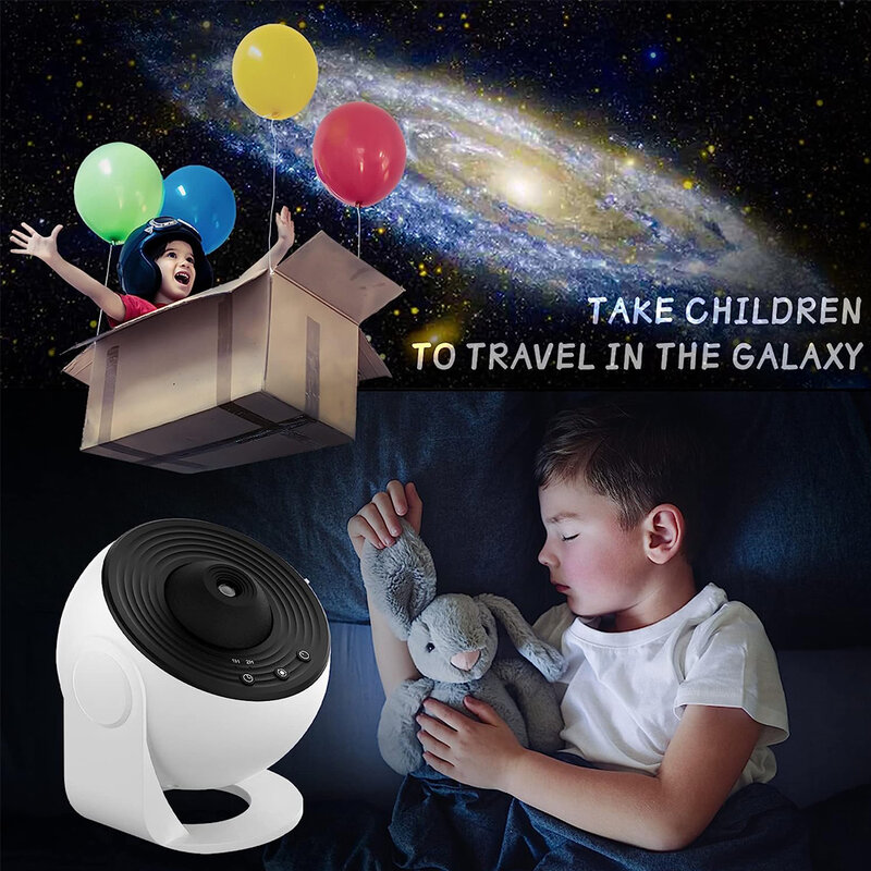 Star Galaxy Planetarium Projector for Bedroom 360° Degree Rotation Sky Night Light with 12 Galaxy Discs Large Projection Area