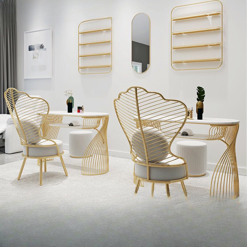 Conjunto de mesa e cadeira simples, Manicure simples e dupla, Moderno
