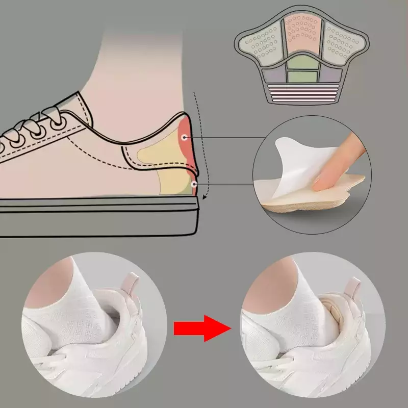 Hak Tinggi Sakit Bantalan Sisipan Sepatu Olahraga Hak Stiker Pelindung Pria Wanita Sol Menyesuaikan Ukuran Antiaus Bantalan Sepatu Kaki