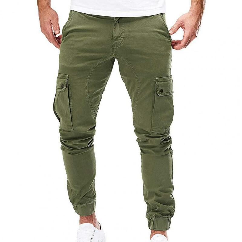 Pantalon cargo polyvalent pour homme avec plusieurs poches, ceinture élastique, longueur de rinçage, style confort, travail, fjPolyvalent