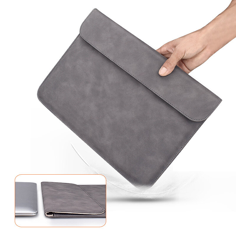 กระเป๋าใส่แล็ปท็อปแบบพกพาซองหนัง PU กันน้ำเคสกระเป๋าป้องกันซองพร้อมกระเป๋าขนาดเล็กสำหรับ MacBook Pro Air