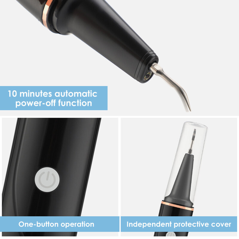 Ultrasonic Visual Scaler Dental Cleaner, Luz LED, Lente HD, Conexão sem fio, Cálculo Oral, Removedor de tártaro, 3 Modos